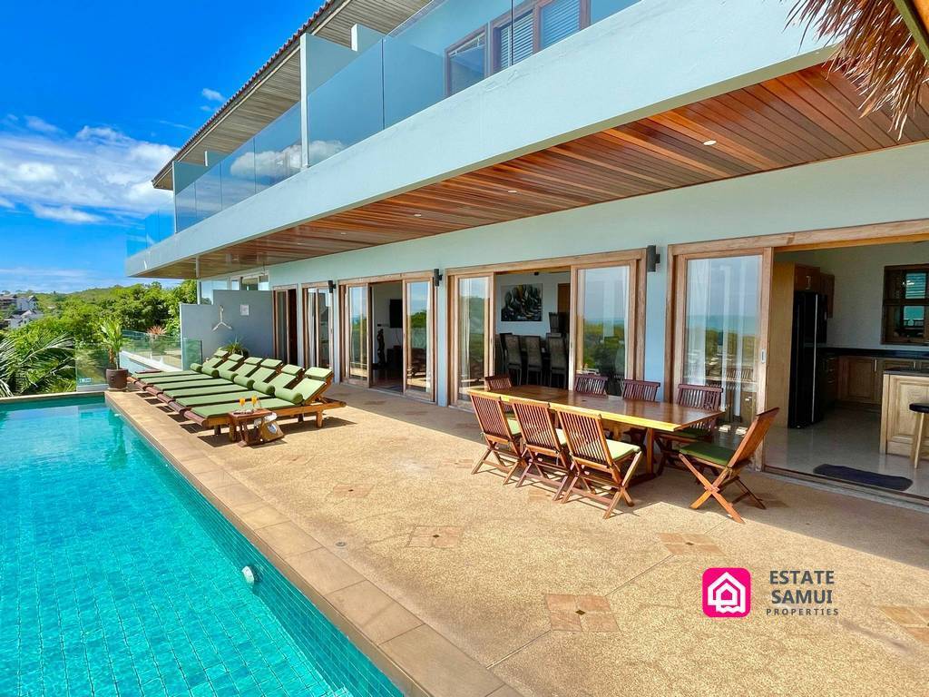 baan talay sai, 5 Bedroom Luxury Sea View Villa, koh samui