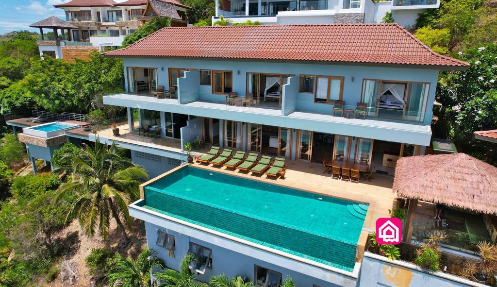 baan talay sai, 5 Bedroom Luxury Sea View Villa, koh samui