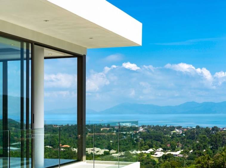 contemporary bophut sea view villa, koh samui