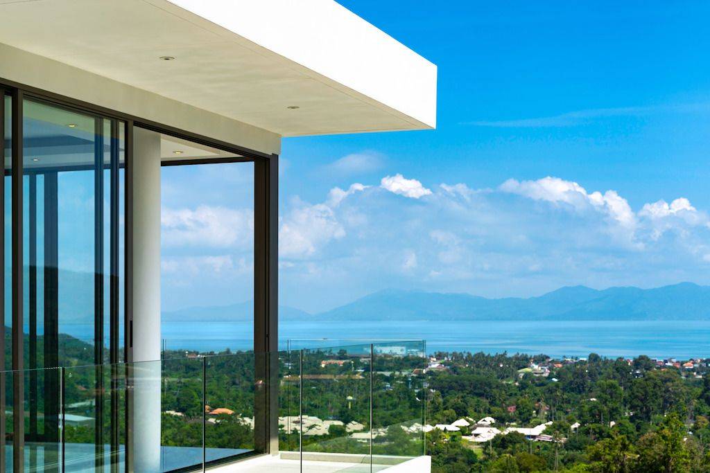 contemporary bophut sea view villa, koh samui