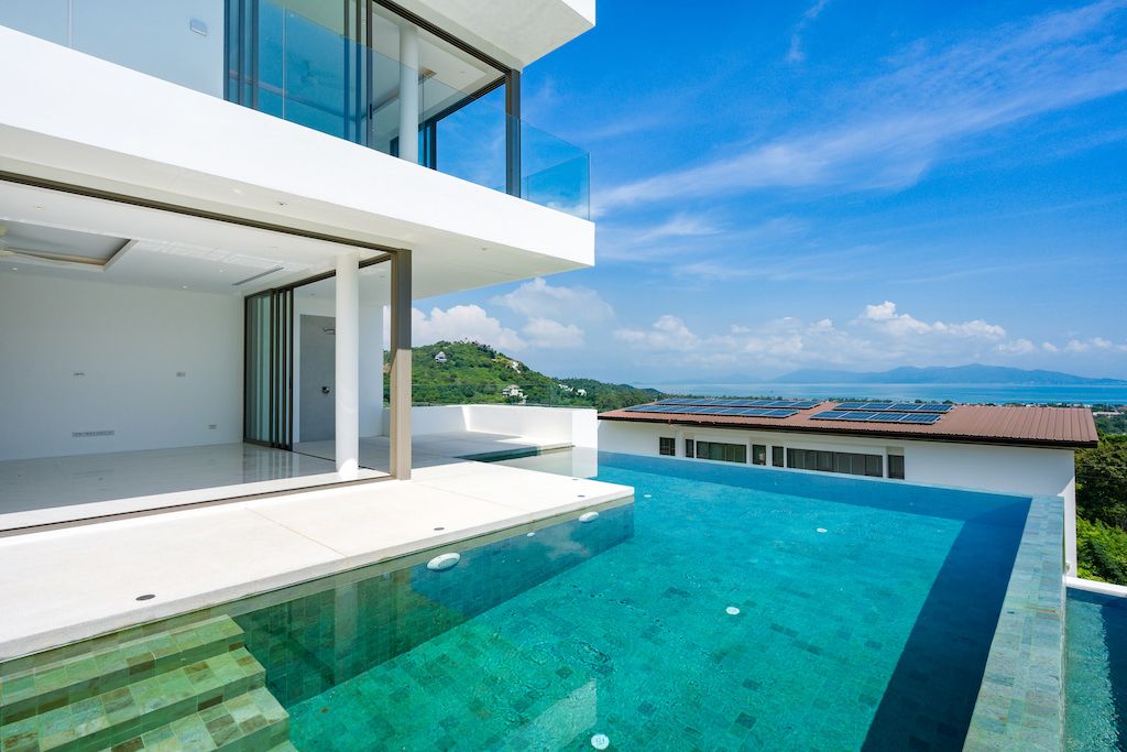 contemporary bophut sea view villa, koh samui