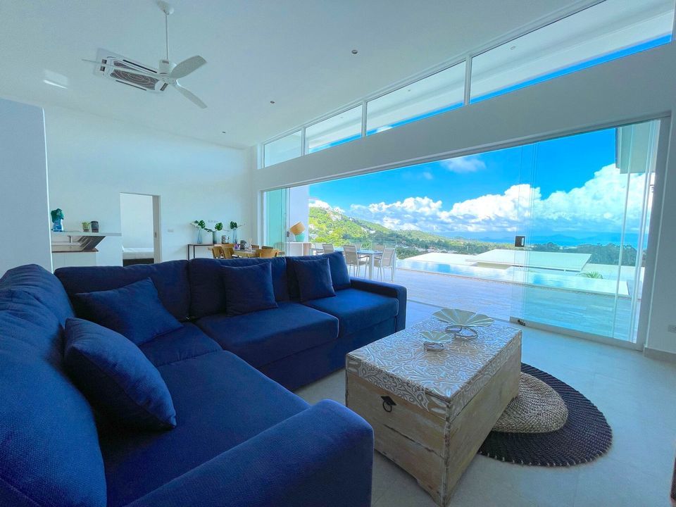 sea views from the living room
