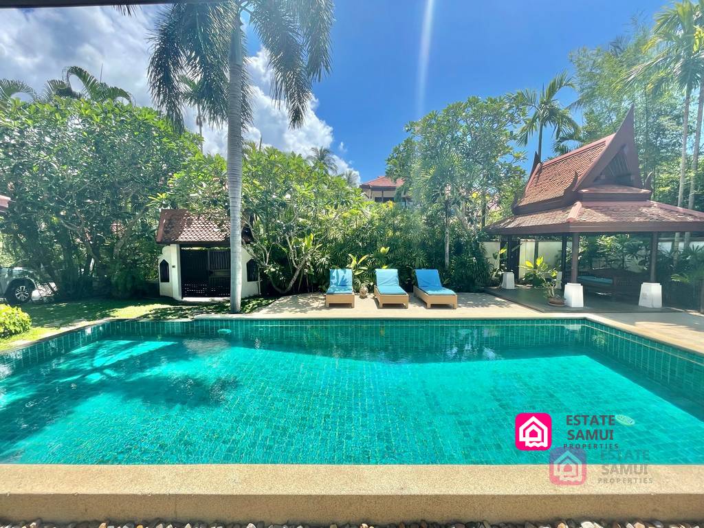 beachside pool villa for sale, koh samui