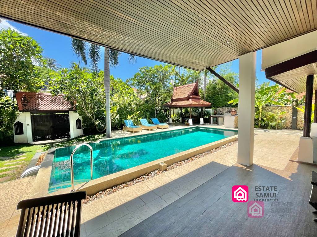 beachside pool villa for sale, koh samui