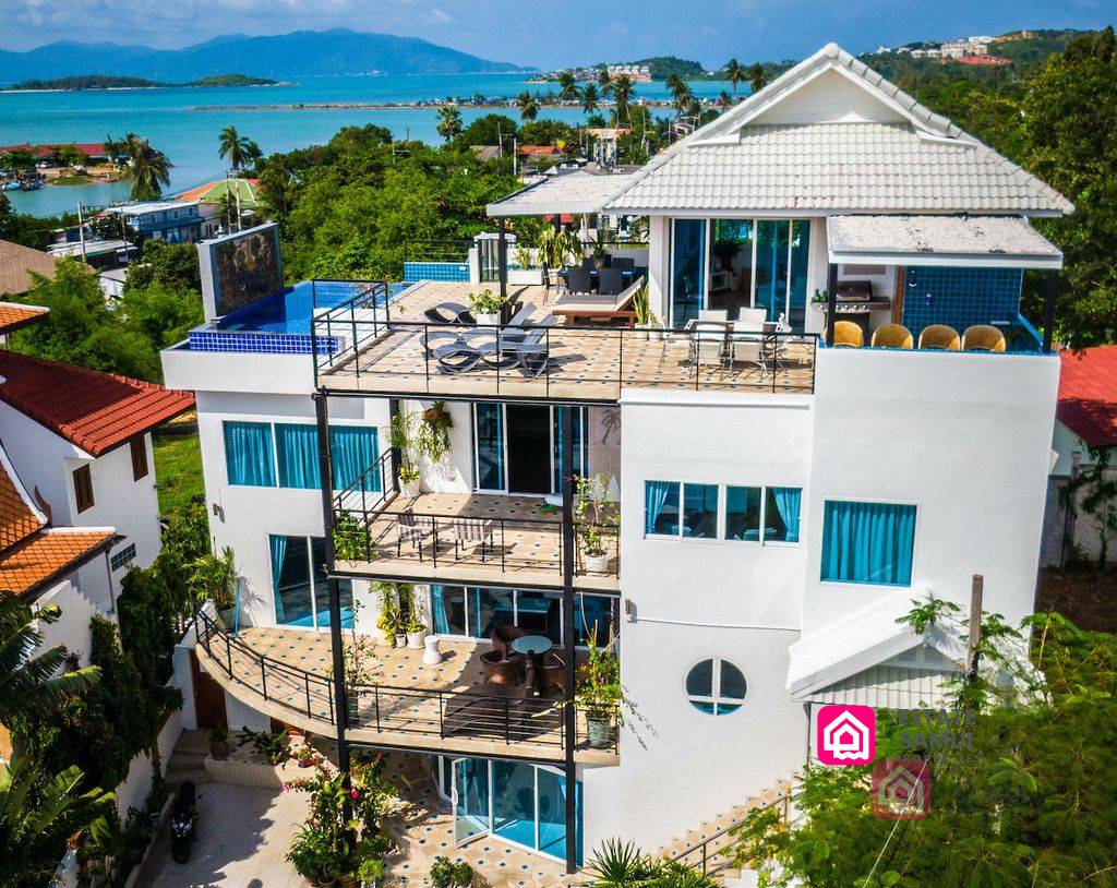 vs5024-oceanfront-villa-for-sale-drone-exterior oceanfront villa for sale, koh samui