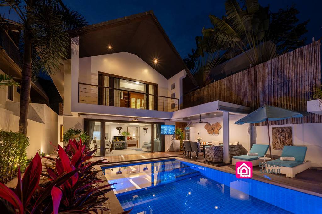 beachside pool villa, koh samui