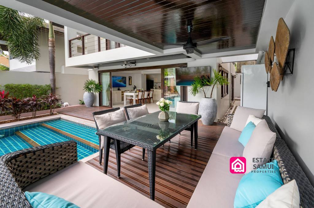 beachside pool villa, koh samui