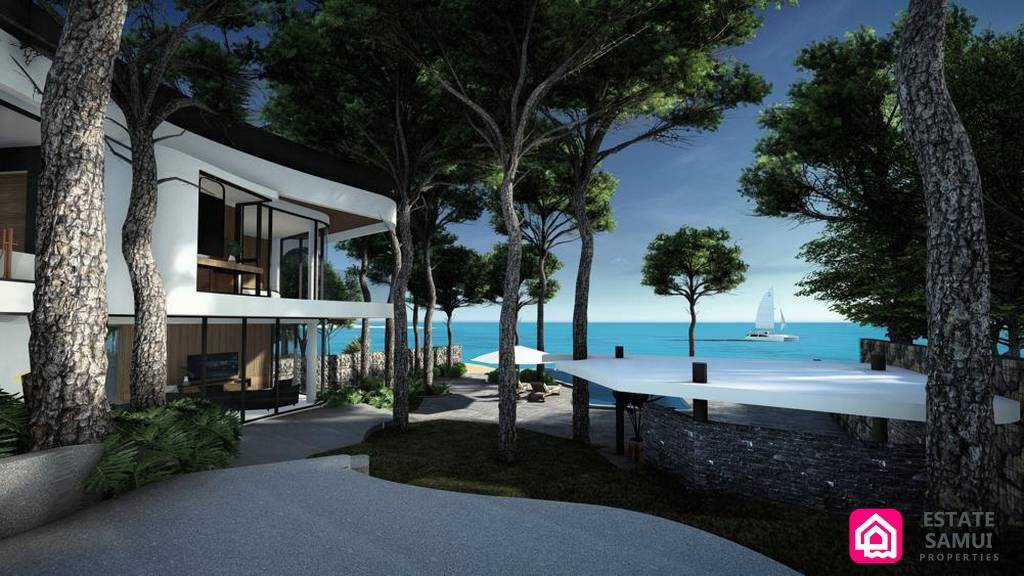 modern beachfront villa for sale, koh samui