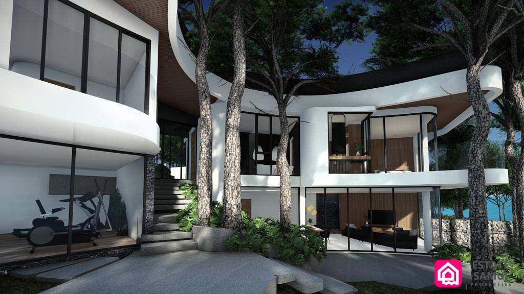 modern beachfront villa for sale, koh samui