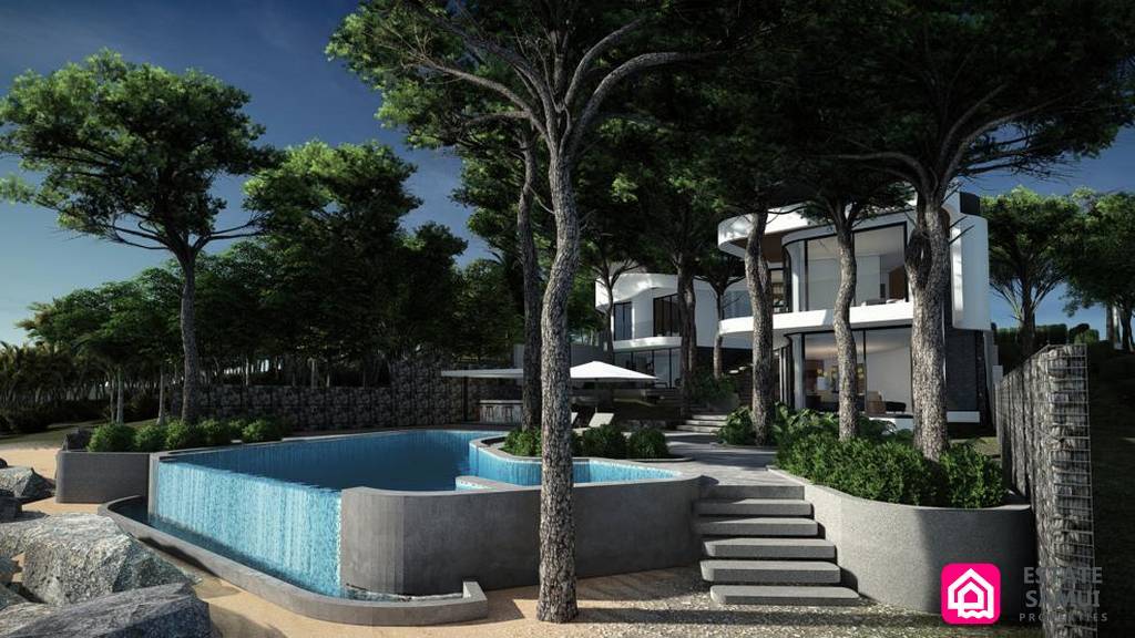 modern beachfront villa for sale, koh samui