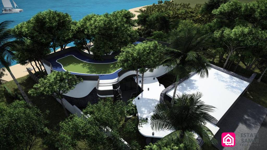 modern beachfront villa for sale, koh samui