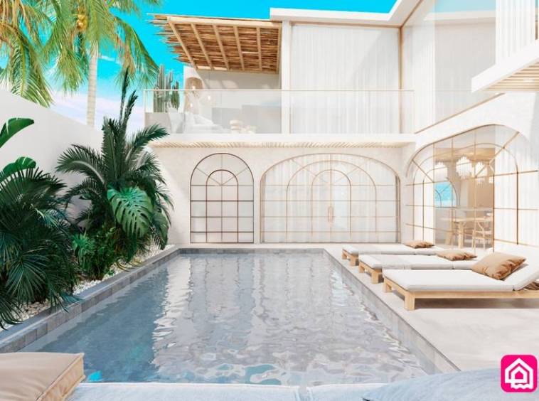 boho-chic style pool villas, koh samui