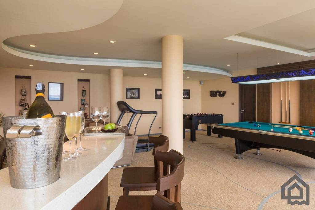 bar and pool table