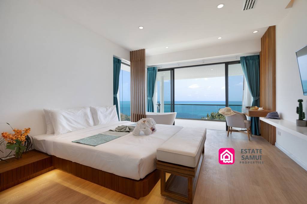 bedroom with sea views