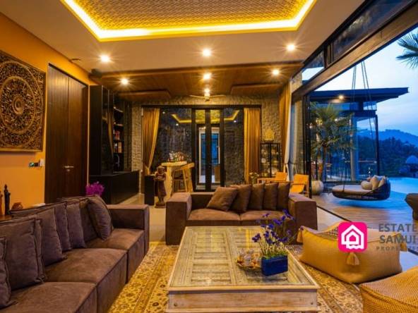 Moroccan style lounge opening to the pool terrace