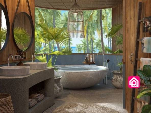luxury sea view bathtub