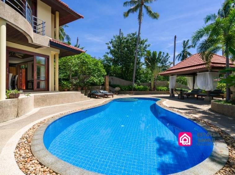 pool villa with beach access