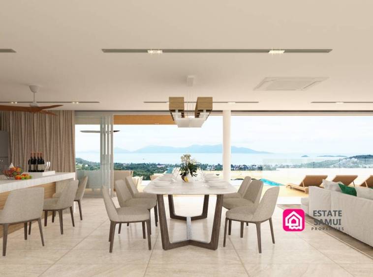 modern living room with sea views