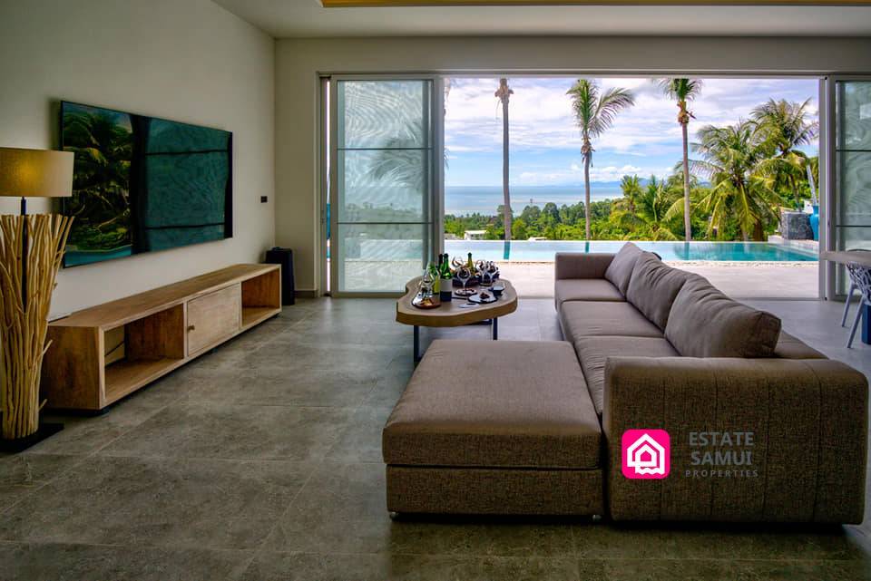 lounge with sea views