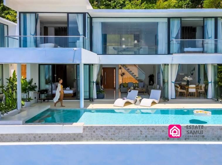 modern ocean view villa for sale, koh samui