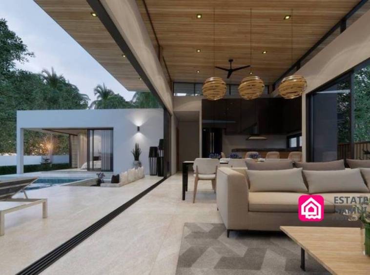 living area fully opens to pool terrace