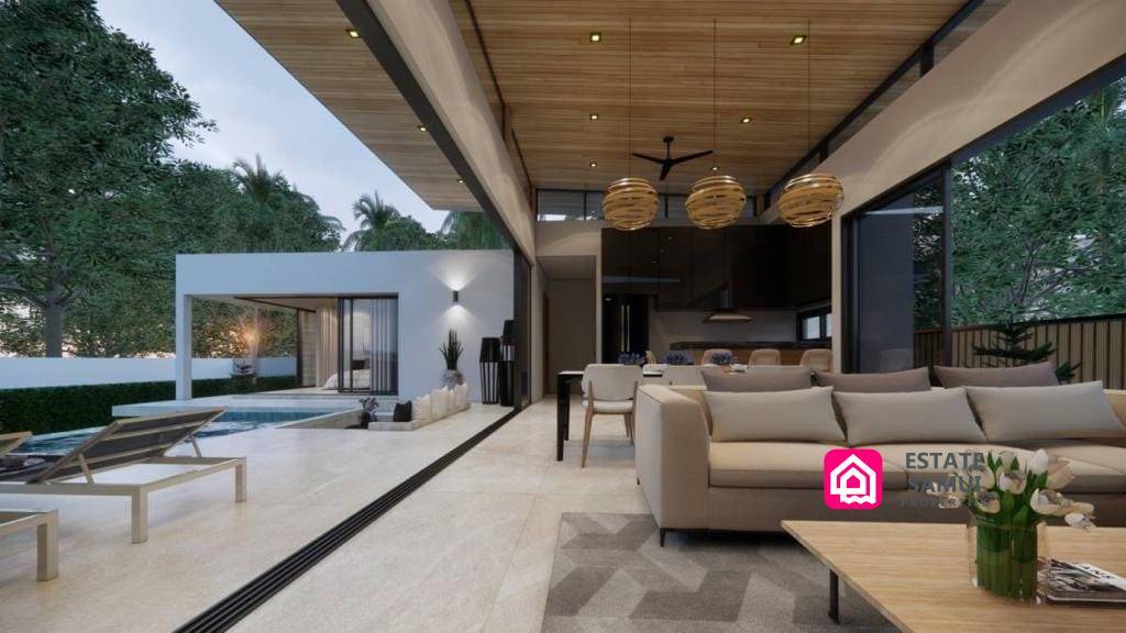 living area fully opens to pool terrace