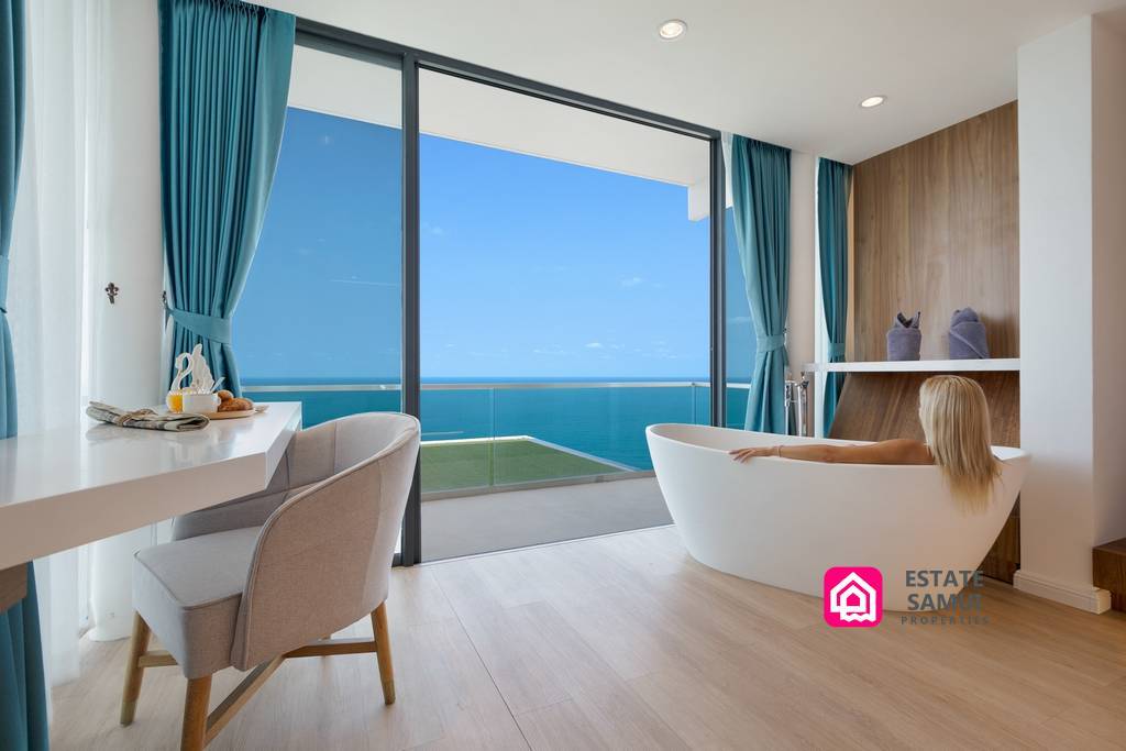 freestanding tub with a view