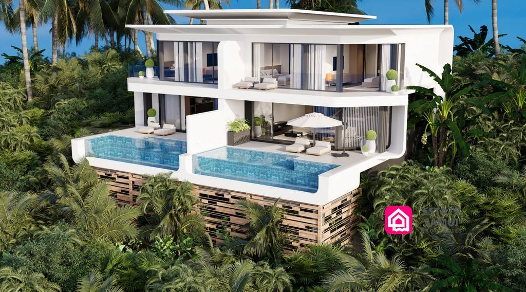 sea view duplex villas for sale, koh samui