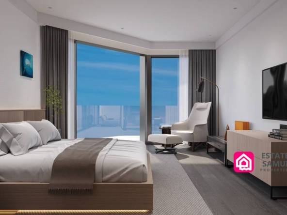 bedroom opening to sea view balcony