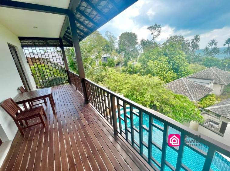 master bedroom balcony pool and sea views
