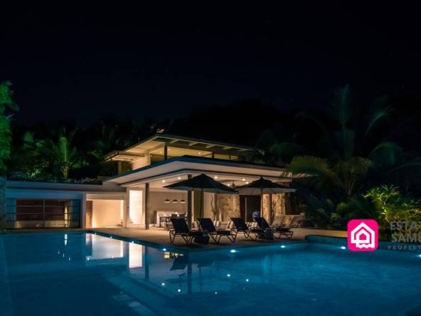 pool terrace at night