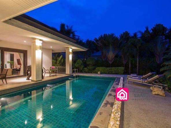 peaceful pool villa for sale