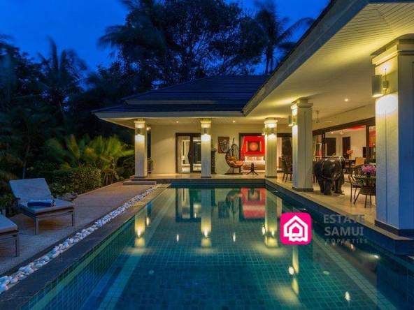 peaceful pool villa for sale