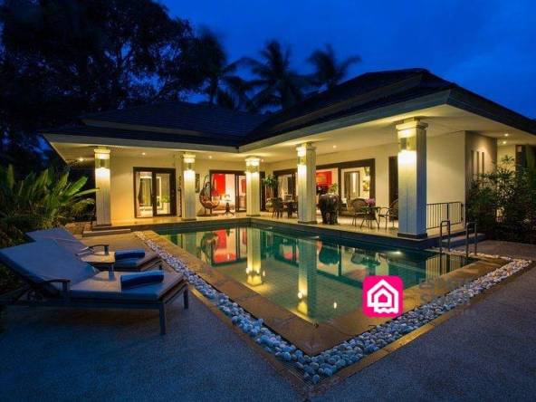 peaceful pool villa for sale