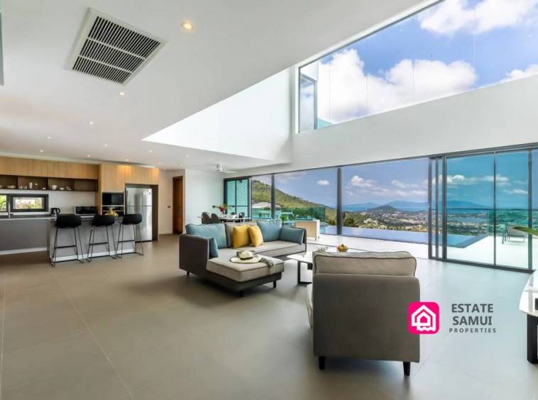 modern interiors with sea view