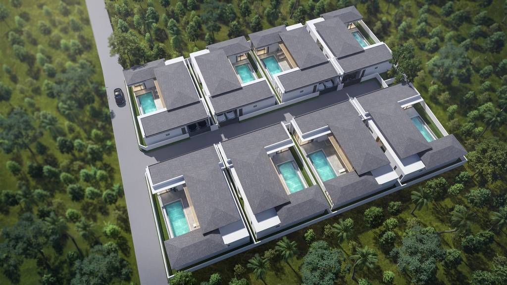 Master plan showing all 6 villas