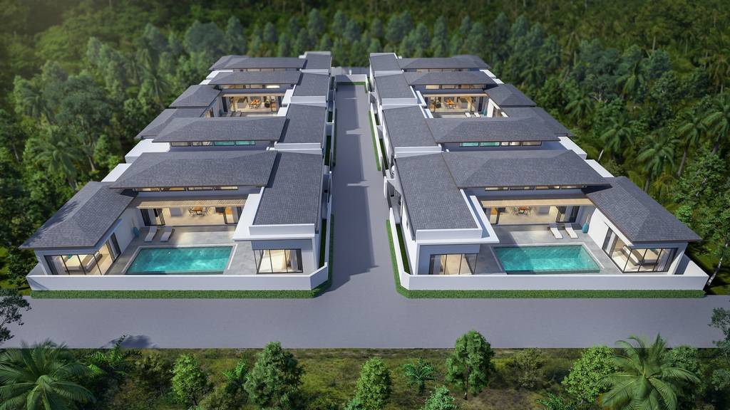 Master plan showing all 6 villas