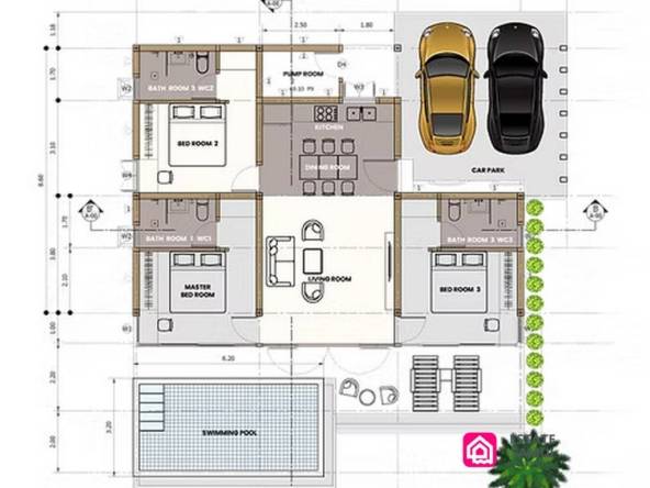 Well located pool villas