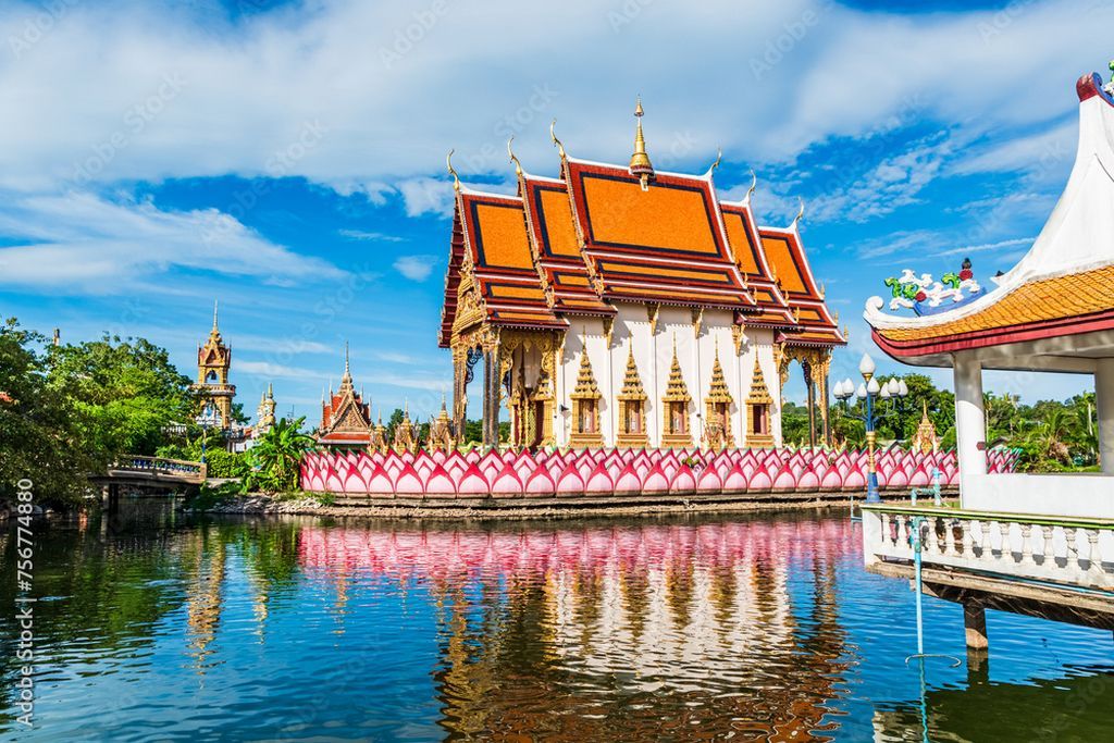 plai laem temple pond, koh samui