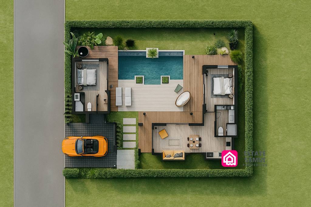 Boho Style Pool Villas