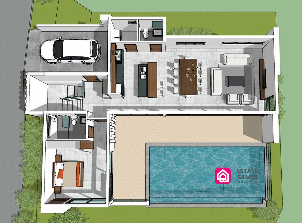 Spacious Modern Pool Villa