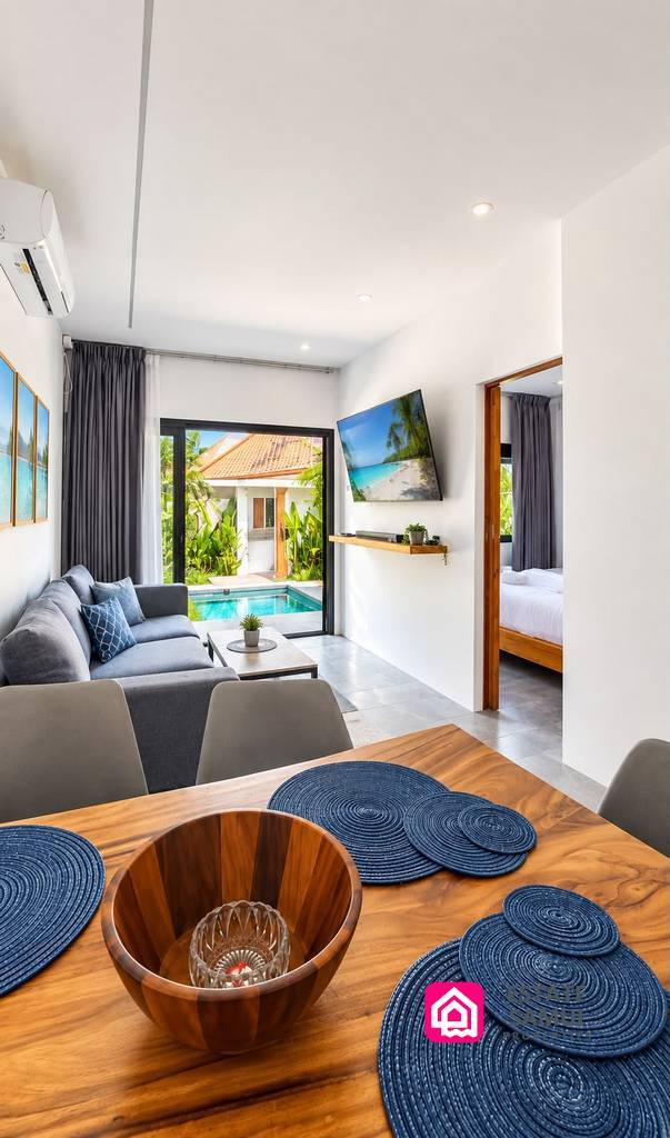 Contemporary living space at Hummingbird Boutique Villas