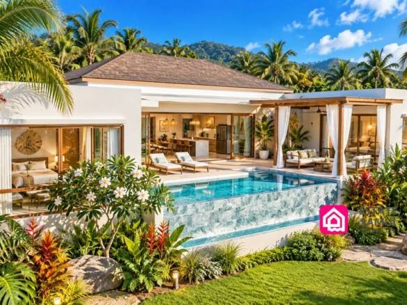 Modern tropical villa with private pool and landscaped garden