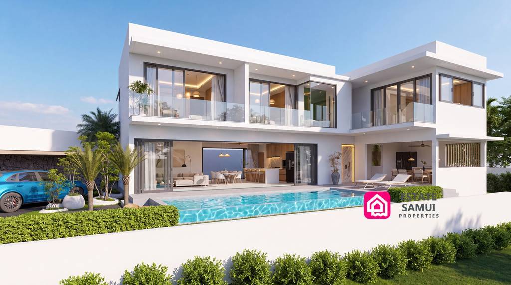 Contemporary Bang Makham villa with pool, terraces and landscaped garden