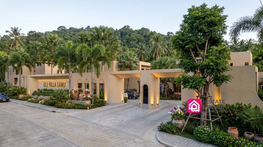 Landscaped entrance to ULU Villas in Lamai