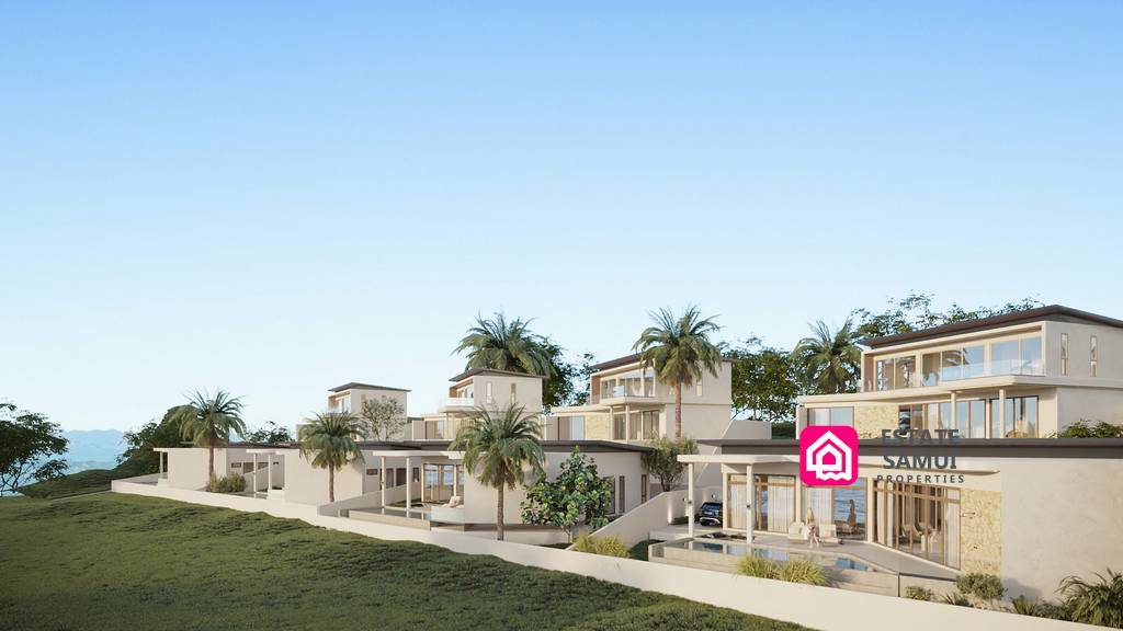 Hillside Bangrak sea view villas with private pools and modern architecture